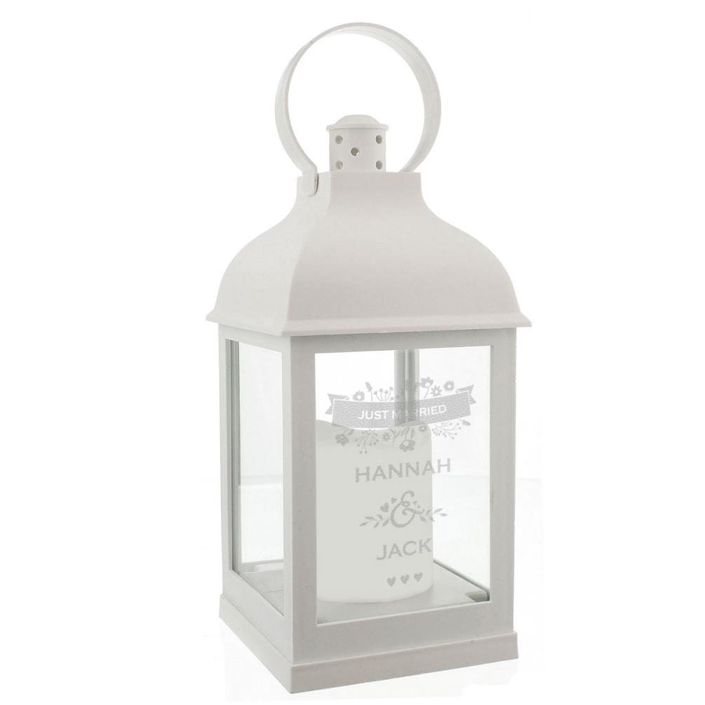 Personalised Couple's Floral White Lantern £15.29